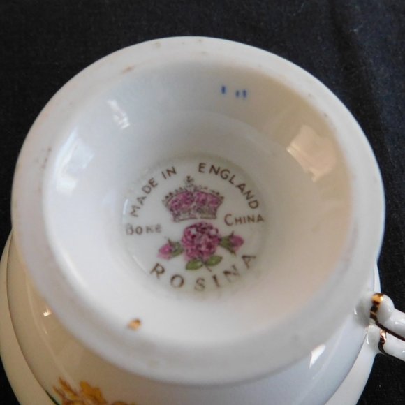 1953 Queen Elizabeth II Coronation Crested Portrait Rosina Bone China Cup Saucer - Picture 9 of 9